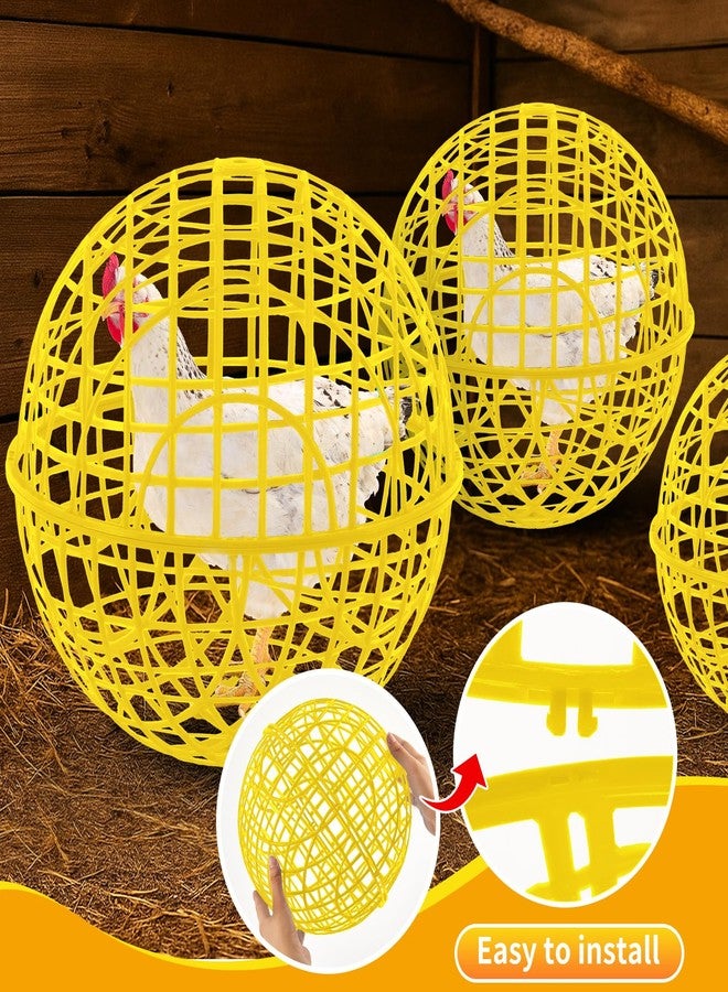 AceOrbit 3 Pcs 11.8 Inch Yellow 2025 Chicken Ball Cage, Plastic Rolling Orb Movable for Chickens Rabbits Birds Pigeons, Outdoor Farm Range Portable Round Coop Hutch Safety Globe Prevents Dog Bites - Image 4